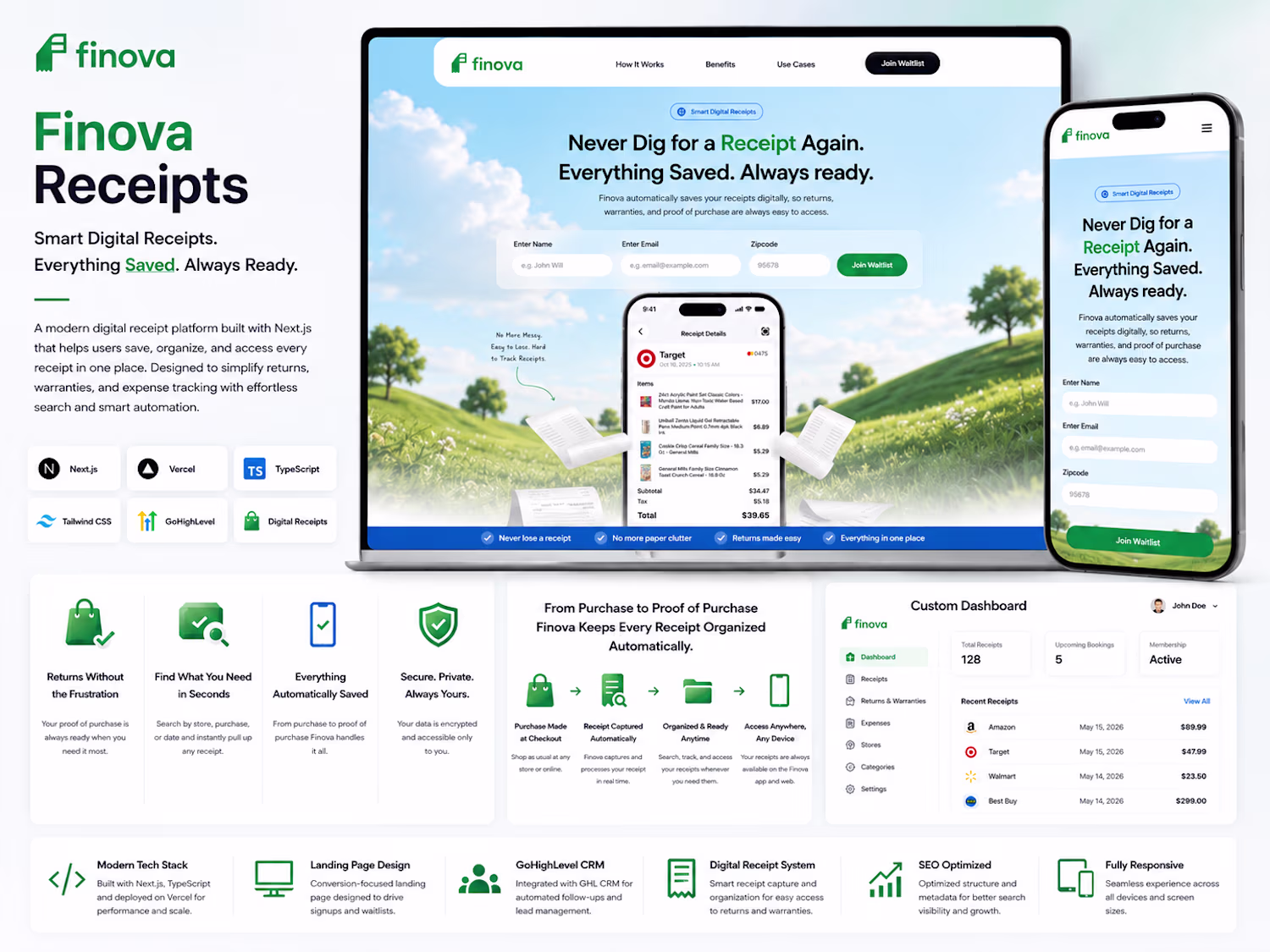 Finova: Smart Digital Receipt Management Platform