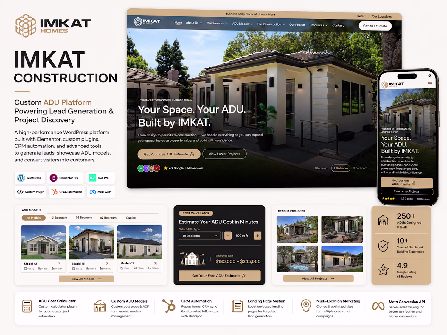 IMKAT Construction: ADU Platform & Lead Generation System